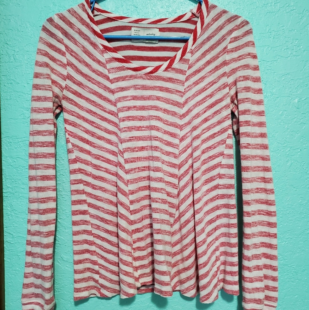 Anthropologie Saturday/Sunday Candycane Top